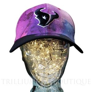 Houston Texans Hat Cap L/XL New Era Crucial Catch Tie Dye 39Thirty Stretch Fit